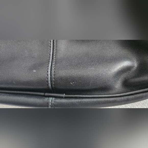 Vintage 80s Coach Black Leather Bag - Picture 6 of 8